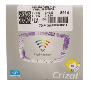 ESSILOR 1.5 Orma Thin CRIZAL PREVENCIA 0008 фото