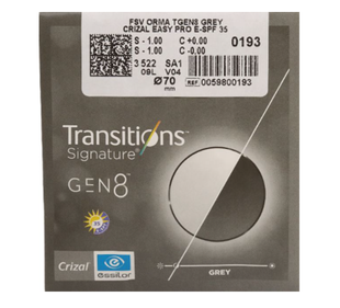 ESSILOR 1.5 Orma Transition Gen8 GREY Crizal EASY PRO 0013 фото
