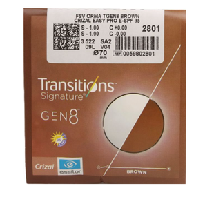 ESSILOR 1.5 Orma Transition Gen8 BROWN Crizal EASY PRO 0014 фото